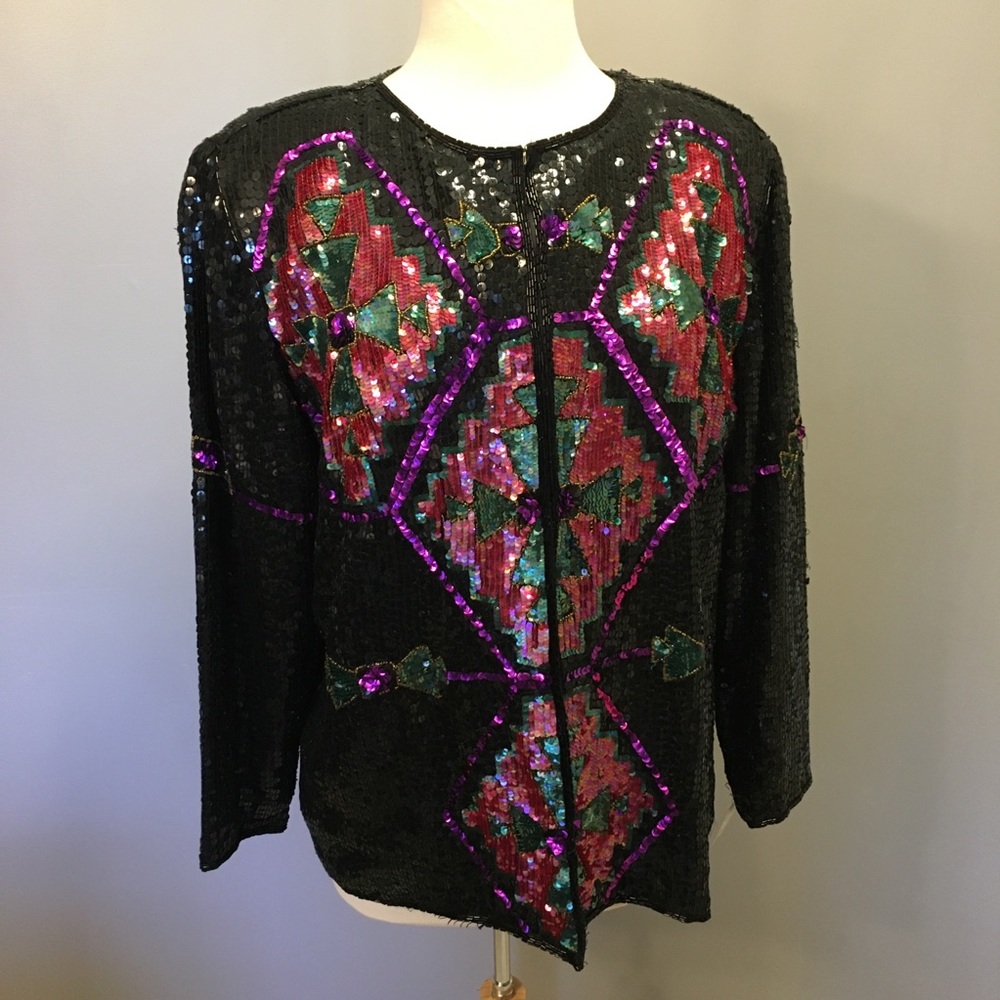 Ellen Boyd Silk Sequin Coat